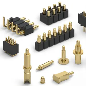 Resorte Pogo Pin cargado hembra conector chapado en oro H2.5 2x07P Tipo de flexión contacto de latón de alta frecuencia para PCB resorte Pogo Pin