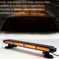 Barre lumineuse d'avertissement LED ambre double face 12V 24V à fixation magnétique sur toit, clignotante, pour camions de remorquage et véhicules utilitaires