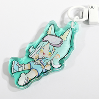 Porte-clés en acrylique transparent écologique avec revêtement en époxy, thème anime