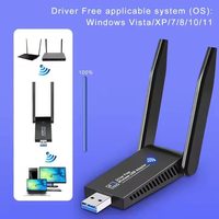 Adaptador WiFi USB 3.0 de 1300 Mbps sin Controladores, 2.4 GHz/5 GHz, Alta Ganancia, Doble Antena, WiFi 5G, Red Inalámbrica, Doble Antena de Alta Ganancia 5.8G