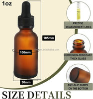 Bouteilles d'huile essentielle en verre ambré de 5ml à 100ml pour crème de soin de la peau et gouttes oculaires emballées dans des cartons