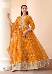 Nouvelle collection Robe Anarkali en Georgette véritable pour les occasions de mariage avec broderie de sequins, Lehenga Choli de luxe - Product Image 2