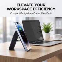 Portefeuille de recharge sans fil 3-en-1 rapide 15W avec support, sérigraphie en relief, logo UV personnalisé, portable pour les voyages en extérieur