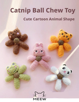 Balle à chat à la catnip, jouet pour chat, nettoyage des dents, résistant aux morsures, peluche de dessin animé pour chaton, jeu autonome, léchage, fournitures pour animaux de compagnie