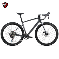 Vélo de Gravel 700*38C V1 avec Cadre en Fibre de Carbone, 12 Vitesses, Freins à Disque Hydrauliques Complets, Pneus Larges, pour Course Urbaine