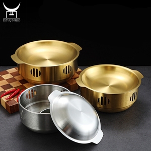 Fornello Rotondo Coreano per Riscaldamento Cibo, Barbecue e Isolamento con Manici, per Ristoranti all'Aperto, Riscaldamento ad Alcool, Antiscottatura - Product Image 6