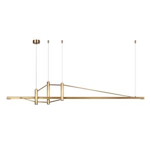 Custom Copper Lighting bar Dining Room <b>Kitchen</b> Pendant Light Fashion Antique Brass Bedroom Led Long Linear Chandeliers Lamp - Product Image 3