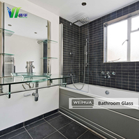 Panneaux de verre de douche coulissants trempés pour salle de bains