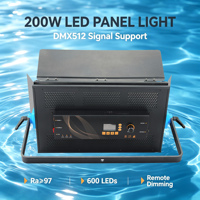 Projecteur LED de studio haute luminosité 200W, CRI ultra-élevé Ra97, panneau lumineux 600 LED, 3200K~5600K, portable en aluminium