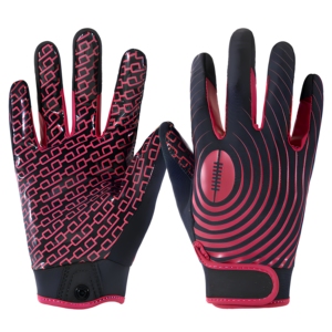 Football Receiver Gloves for Adult OEM Service <b>Sticky</b> Feature Microfiber Breathable Lightweight Customized Color Logo Unisex - Product Image 1