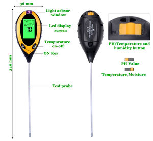 Pengukur <span class=keywords><strong>Ph</strong></span> 4 in 1 tanah Sensor kelembapan tanah, <span class=keywords><strong>Ph</strong></span> <span class=keywords><strong>Meter</strong></span> 4 In 1 efektif biaya - Product Image 2