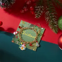 Bracelet CUMAI avec pendentifs Père Noël, bonhomme de neige, sapin et cloche pour femme – Bijou exquis réglable pour fêtes et vacances, idéal comme cadeau