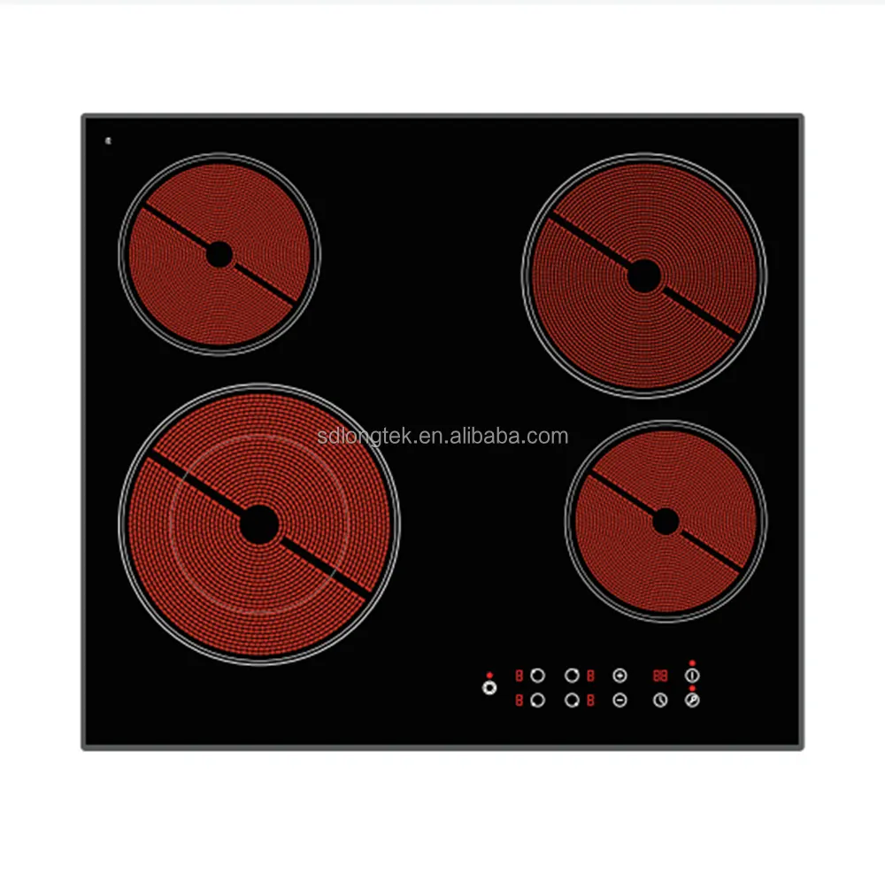 4 개의 버너가있는 가정용 내장 적외선 전기 세라믹 스토브 인덕션 쿠커