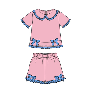 Conjunto de Yoga para Niñas, Top con Lazo y Encaje, con Shorts, Estilo Casual Escolar y de Fiesta, Diseño Personalizado en Pequeñas Cantidades - Product Image 4