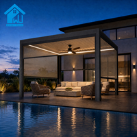 Pergola électrique en aluminium de qualité supérieure Sweet Home, toit à lamelles bioclimatique imperméable, gazebo de patio extérieur pour jardin et bord de piscine