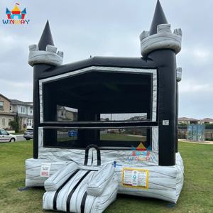 Vente chaude Château gonflable commercial en PVC noir et blanc 4x4m Facile à installer Château gonflable personnalisé pour le plaisir - Product Image 2