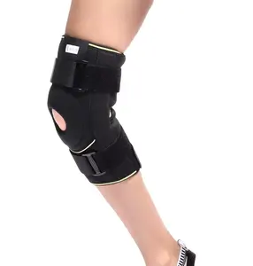 Hkjd cinta de joelho com elástico, cinta de compressão de neoprene personalizada, patela aberta, suporte de joelho com dobradiça médica