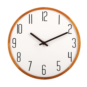 Reloj de pared de madera de 24 horas en tono claro de madera natural para decoración moderna del hogar - Product Image 4