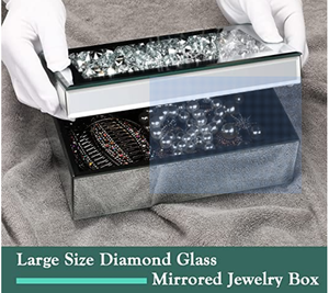 Offre Spéciale boîtes cadeaux <span class=keywords><strong>de</strong></span> <span class=keywords><strong>luxe</strong></span> en verre étincelant <span class=keywords><strong>de</strong></span> diamant écrasé pour colliers et bagues, boîte à <span class=keywords><strong>bijoux</strong></span> pour femmes - Product Image 3
