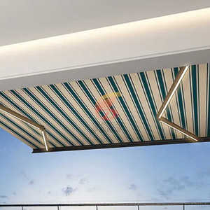 Auvent rétractable Duocai pour patio, jardin, auvent pare-soleil, auvent moderne en aluminium pour porte d'entrée avec commande motorisée, extérieur - Product Image 5