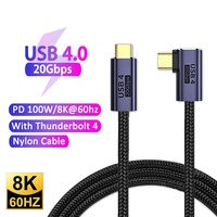 Câble USB4 20 Gbps Type C plaqué or 100W PD 5A QC4.0 Charge rapide Transmission de données haute vitesse PVC/Nylon 12 mois Ordinateur