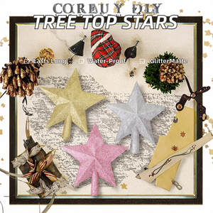 Stelle Decorative <span class=keywords><strong>per</strong></span> <span class=keywords><strong>Albero</strong></span> <span class=keywords><strong>di</strong></span> <span class=keywords><strong>Natale</strong></span>, Ornamenti a Forma <span class=keywords><strong>di</strong></span> Pentagramma, Accessori Decorativi con Superficie Glitterata o Opaca - Product Image 2