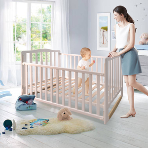<span class=keywords><strong>Lettino</strong></span> in legno massello per bambini e bambine classico pulito camera da letto soggiorno regolabile Guardrail presepe - Product Image 3