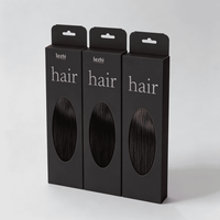 Boîte d'emballage personnalisée pour extensions de cheveux avec logo, boîte en carton mignonne pour extensions de cheveux avec crochets, boîte à accessoires capillaires bon marché
