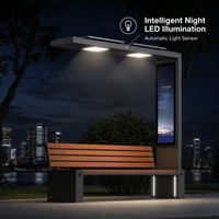 Banc de rue intelligent multifonctionnel avec station de charge solaire, chargeur sans fil pour téléphone et WiFi pour la décoration des parcs urbains modernes