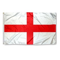 Drapeau de l'Angleterre imprimé, drapeau en polyester de qualité 68D, blanc, rouge, croix, drapeaux d'intérieur/extérieur de l'Angleterre