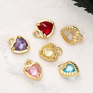 Heart Shape Pendant 8.5mm Gold Plated Copper Jewelry Finding For DIY Necklace <b>Bracelet</b> Accessory - Product Image 3