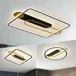 Оптовая цена, современный геометрический потолочный светильник трех светлых цветов для гостиной, спальни, небольшой умный светодиодный потолочный светильник