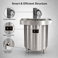 Marmite de cuisson commerciale avec agitateur pour bœuf, porc, poulet braisés, grande capacité, en acier inoxydable, équipement de cuisine centralisée