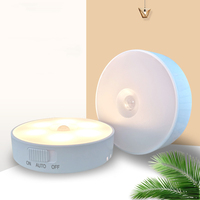 Coller sous l'armoire LED rondelle lumière 300mAh alimenté par batterie sans fil escalier placard Led veilleuse