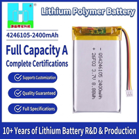 Batterie Li-Polymère Rechargeable QS4246105-2400mAh 3.7V pour Outils Électriques, Talkie-Walkie, Imprimante, Voiture, Bateau, Lampe de Camping