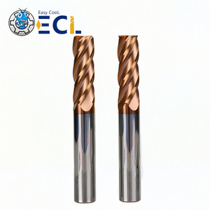 Fresa de carburo de tungsteno de 2 filos Easy Cool con recubrimiento AlTiN/TiN, alta dureza HRC55, herramienta de fresado CNC, ODM OEM - Product Image 3