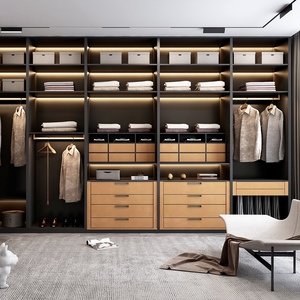 Armario Moderno de Madera Maciza, Guardarropa Personalizado para Dormitorio, Almacenamiento para Comedor, Vestidor Independiente para el Hogar - Product Image 1