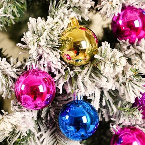 New Design 20pcs 5/6cm Shatter-proof Plastic 3 Colors <b>Christmas</b> Tree Pendant Hanging for Home Tree Decorations <b>Box</b> Packing - Product Image 5