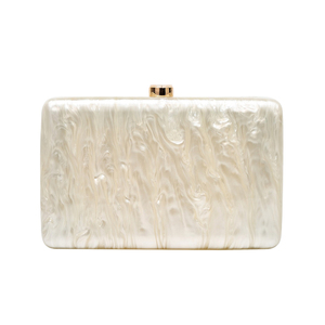 Sac de soirée carré vintage pour femme, pochette en acrylique marbré, sac à main à chaîne métallique scintillante pour réunion de famille, rendez-vous galant - Product Image 4