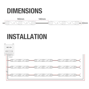 โมดูล LED 12V กันน้ำ สำหรับภายนอกและภายในอาคาร ชนิดฉีด 3 ชิป 2835 สำหรับป้ายไฟแบ็คไลท์ โมดูล LED 6500K IP67 กำลังไฟ 3W - Product Image 6