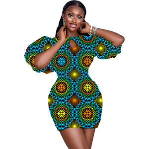 Ensemble Femme De Pagne Style Africaine Batik Fabric Robe Africaine <span class=keywords><strong>En</strong></span> Pagne Pour Demoiselle Tela Africana 6 Yard Sudáfrica - Product Image 2