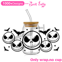 Gobelet DTF UV transferts en gros film de peur gobelet Halloween gobelet 16oz UV DTF enveloppes pour tasses dessins animés