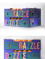 Plateau à fruits en carton ondulé personnalisé, boîte de vente au détail pour oranges et citrons, avec logo, gaufrage, pelliculage mat et impression