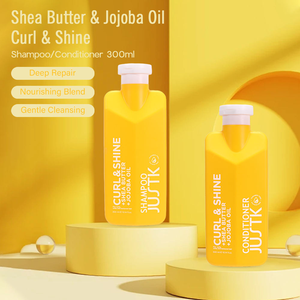 Wholesales <strong>Natural</strong> Hair Care JUSTK Curl &amp; Shine <strong>Shampoo</strong> and Conditioner for Moisturizing Shinny Curly Coily and Textured Hair - Product Image 4