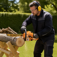 Tronçonneuse à essence professionnelle 56,4 cm³ W9071 3,2 kW, coupe-bois robuste
