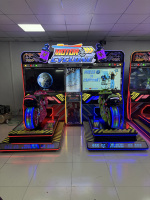 Console de jeu d'arcade de course de moto sportive à deux joueurs, simulateur de moto à monnayeur, machine de jeu d'arcade