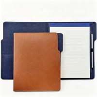 Porte-documents en cuir PU personnalisé avec logo en relief, imperméable, résistant à l'usure, format A4, pour entreprise