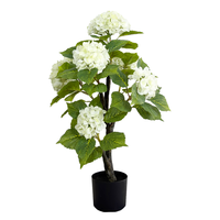 Hochwertiger 87CM Künstlicher Hortensienbaum Kunstblumen Topfpflanze Künstliche Pflanze für Innenraum Heim Garten Dekoration