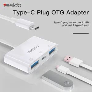 3 In 1 Plastic Type C Adapter Otg Connector Usb Fast Charger Splitter Female To Male Camera Converter Cable For Macbook Samsung