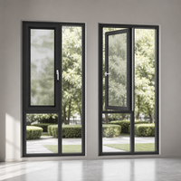 Fenêtre à battant en aluminium et verre, design à panneau fixe, pour projets de rénovation de villas, fermes, cottages et maisons jumelées, usine